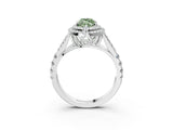 White gold Fancy Green Marquise  Cut Double Halo Split Shank Diamond Ring with Prong Setting_52
