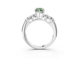 White gold Fancy Green Marquise  Cut Five-Stone Prong Set Diamond Ring with Classic Band_34