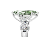 White gold Fancy Green Marquise  Cut Five-Stone Prong Set Diamond Ring with Classic Band_36