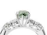 White gold Fancy Green Marquise  Cut Five-Stone Prong Set Diamond Ring with Classic Band_36