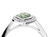 White gold Fancy Green Marquise Cut Halo Bezel Diamond Pave Band Ring_4