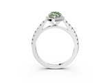White gold Fancy Green Marquise  Cut Halo Diamond Engagement Ring with Pave Band and Four-Prong Setting_31