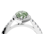 White gold Fancy Green Marquise  Cut Halo Diamond Engagement Ring with Pave Band and Four-Prong Setting_32