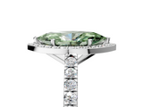 White gold Fancy Green Marquise  Cut Halo Diamond Engagement Ring with Pave Band and Four-Prong Setting_33