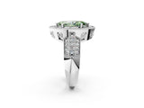 White gold Fancy Green Marquise Cut Halo Diamond Engagement Ring with Pave Split Shank and Four-Prong Setting_2