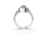 White gold Fancy Green Marquise Cut Halo Diamond Engagement Ring with Split Shank Band and Four-Prong Setting_15