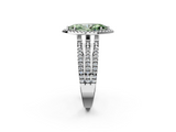 White gold Fancy Green Marquise  Cut Halo Diamond Engagement Ring with Split Shank and Four-Prong Setting_21