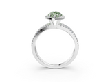 White gold Fancy Green Marquise  Cut Halo Diamond Engagement Ring with Split Shank and Four-Prong Setting_22