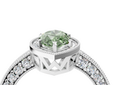 White gold Fancy Green Marquise  Cut Halo Diamond Pave Band Ring with Four-Prong Setting_46