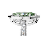 White gold Fancy Green Marquise  Cut Halo Diamond Pave Band Ring with Four-Prong Setting_47