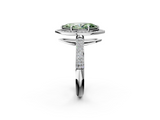White gold Fancy Green Marquise  Cut Halo Diamond Pave Band with Four-Prong Setting_39