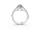 White gold Fancy Green Marquise  Cut Halo Diamond Pave Band with Four-Prong Setting_39