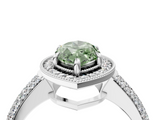 White gold Fancy Green Marquise  Cut Halo Diamond Pave Band with Four-Prong Setting_40