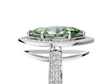 White gold Fancy Green Marquise  Cut Halo Diamond Pave Band with Four-Prong Setting_42
