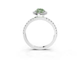 White gold Fancy Green Marquise Cut Halo Diamond Pave Band with Prong Setting_15
