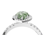 White gold Fancy Green Marquise Cut Halo Diamond Pave Band with Prong Setting_16