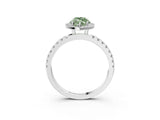 White gold Fancy Green Marquise Cut Halo Diamond Pave Band with Prong Setting_27