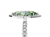 White gold Fancy Green Marquise Cut Halo Diamond Pave Band with Prong Setting_29