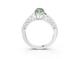 White gold Fancy Green Marquise  Cut Halo Diamond Ring with Channel Set Band and Four-Prong Setting_35