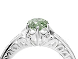 White gold Fancy Green Marquise  Cut Halo Diamond Ring with Channel Set Band and Four-Prong Setting_36