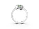 White gold Fancy Green Marquise  Cut Halo Diamond Ring with Pavé Band and Milgrain Prong Setting_34