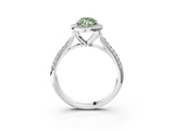 White gold Fancy Green Marquise Cut Halo Diamond Ring with Pavé Band_15