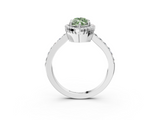White gold Fancy Green Marquise  Cut Halo Diamond Ring with Pave Band and Four-Prong Setting_27