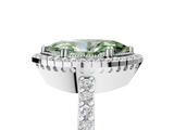 White gold Fancy Green Marquise  Cut Halo Diamond Ring with Pave Band and Four-Prong Setting_29