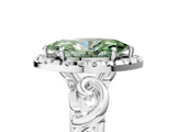 White gold Fancy Green Marquise  Cut Halo Diamond Ring with Scrollwork Band and Four-Prong Setting_69