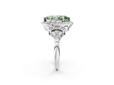 White gold Fancy Green Marquise Cut Halo Diamond Split Shank Engagement Ring with Four-Prong Setting_2