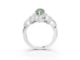 White gold Fancy Green Marquise Cut Halo Diamond Split Shank Engagement Ring with Four-Prong Setting_3