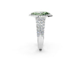 White gold Fancy Green Marquise Cut Halo Pavé Diamond Engagement Ring with Split Shank and Four-Prong Setting_5