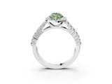 White gold Fancy Green Marquise Cut Halo Pavé Diamond Engagement Ring with Split Shank and Four-Prong Setting_6