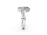 White gold Fancy Green Marquise  Cut Halo Pave Band Four-Prong Ring_51