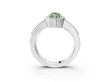 White gold Fancy Green Marquise  Cut Halo Pave Band Four-Prong Ring_52