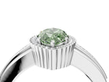 White gold Fancy Green Marquise  Cut Halo Pave Band Four-Prong Ring_53
