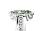 White gold Fancy Green Marquise  Cut Halo Pave Band Four-Prong Ring_54