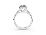 White gold Fancy Green Marquise  Cut Halo Pave Band Four-Prong Setting Ring_57