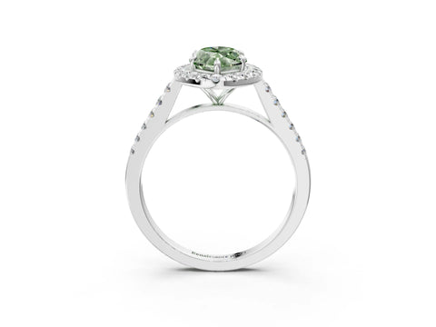 White gold Fancy Green Marquise Cut Halo Pave Diamond Engagement Ring with Four-Prong Setting_21