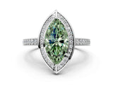 White gold Fancy Green Marquise  Cut Halo Pave Split Shank Prong Setting Ring_31