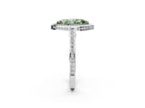 White gold Fancy Green Marquise  Cut Halo Pave Split Shank Prong Setting Ring_33