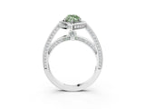 White gold Fancy Green Marquise  Cut Halo Pave Split Shank Prong Setting Ring_34
