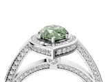 White gold Fancy Green Marquise  Cut Halo Pave Split Shank Prong Setting Ring_36