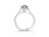 White gold Fancy Green Marquise Cut Halo Round Diamond Solitaire Engagement Ring with Pave Band and Four-Prong Setting_27