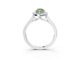 White gold Fancy Green Marquise Cut Halo Round Diamond Solitaire Ring with Pavé Band and Four-Prong Setting_3