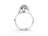 White gold Fancy Green Marquise  Cut Halo Solitaire Engagement Ring with Square Band and Four-Prong Setting_135