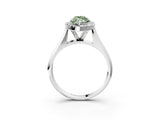 White gold Fancy Green Marquise  Cut Halo Solitaire Engagement Ring with Square Band and Four-Prong Setting_15
