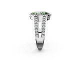 White gold Fancy Green Marquise  Cut Halo Split Shank Diamond Ring with Four-Prong Setting_47