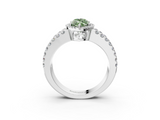 White gold Fancy Green Marquise  Cut Halo Split Shank Diamond Ring with Four-Prong Setting_48