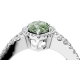 White gold Fancy Green Marquise  Cut Halo Split Shank Diamond Ring with Four-Prong Setting_49